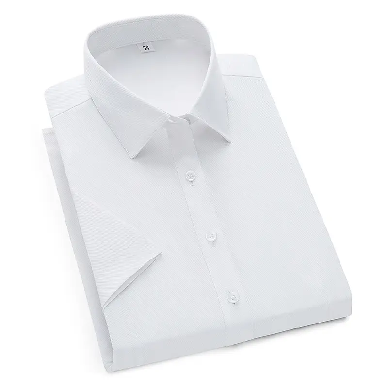 Men Slim Fit White Tie Shirt Business Wear - Image 9