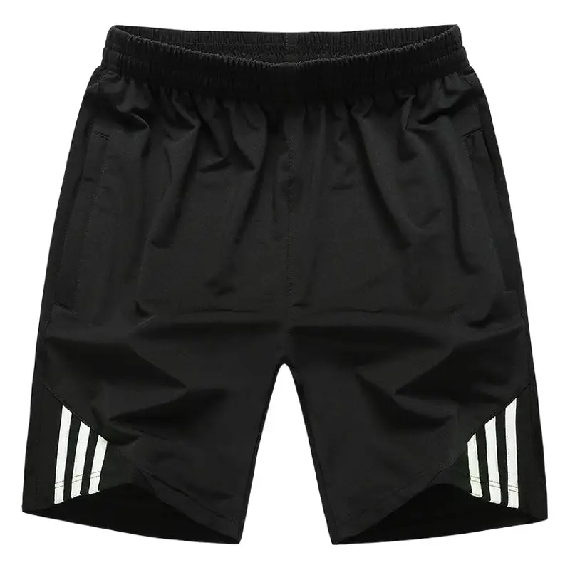 Men's Black Striped Shorts Summer Casual Pants Large