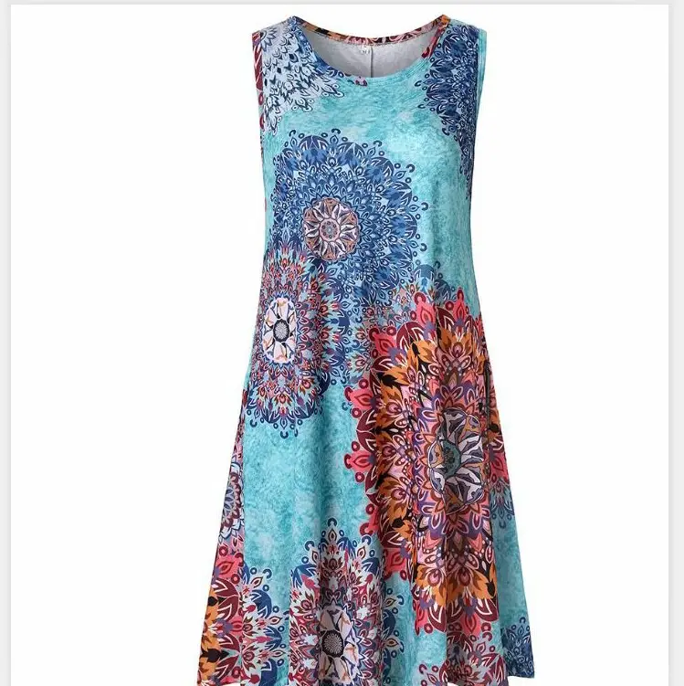 Printed Sleeveless Floral Dress 35 Colors