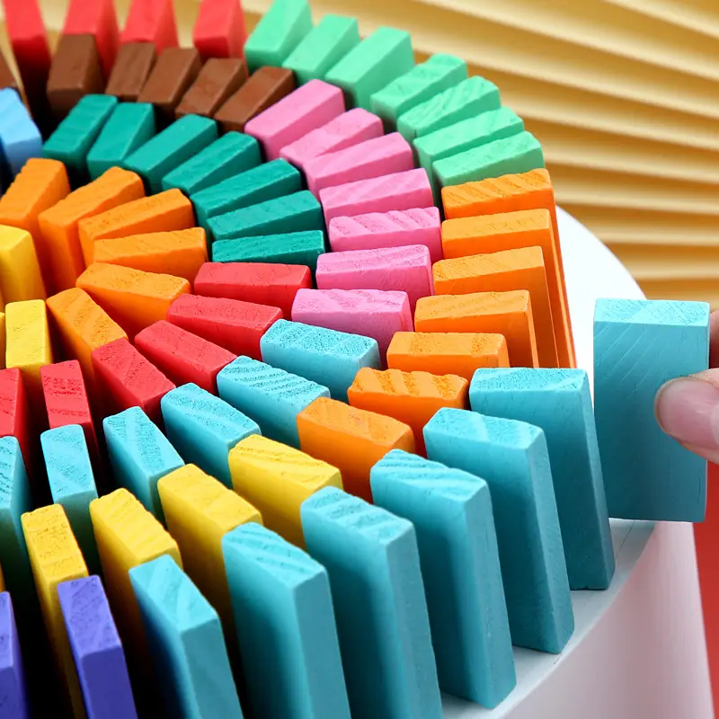 Domino Puzzle for Kids Wooden Building Blocks 120 Pcs - Image 7