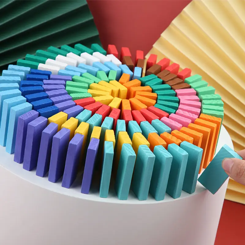 Domino Puzzle for Kids Wooden Building Blocks 120 Pcs - Image 8