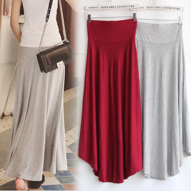 Women's New Modal High Waist Irregular Swing Skirt Black - Image 7