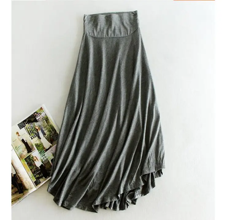 Women's New Modal High Waist Irregular Swing Skirt Black - Image 2