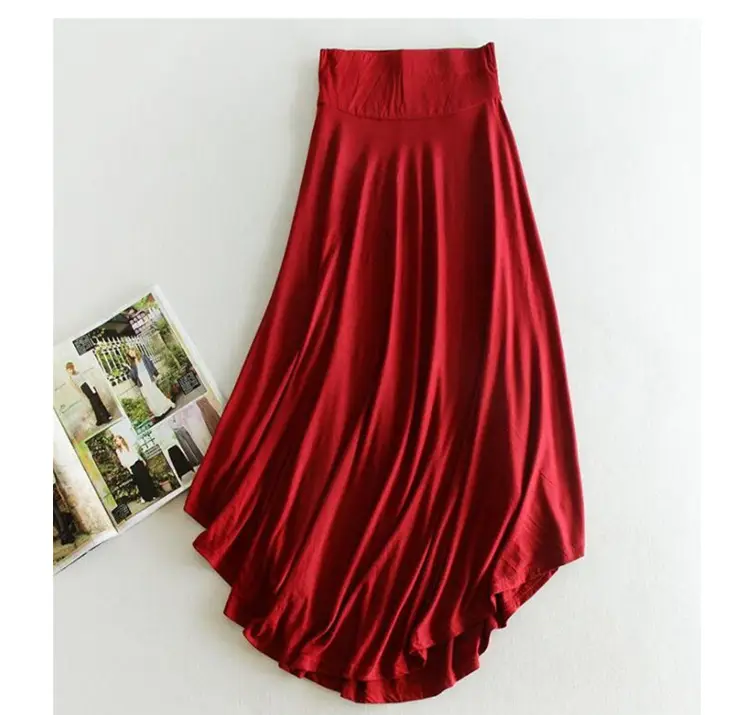 Women's New Modal High Waist Irregular Swing Skirt Black - Image 5