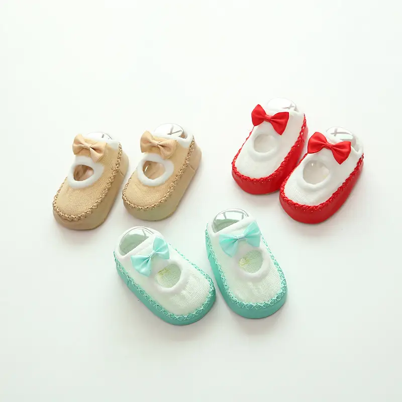 2026 New Baby Socks Beige Bow Soft Sole Walking - Image 8