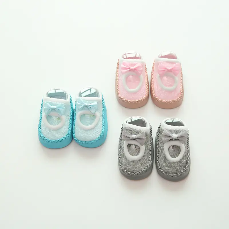 2026 New Baby Socks Beige Bow Soft Sole Walking - Image 9