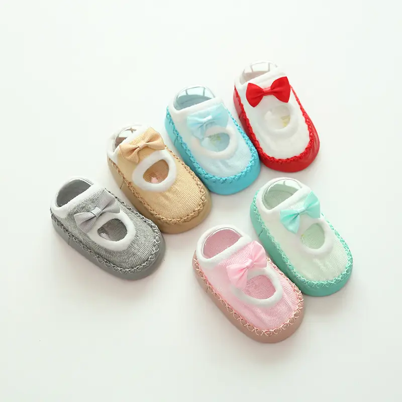 2026 New Baby Socks Beige Bow Soft Sole Walking - Image 10
