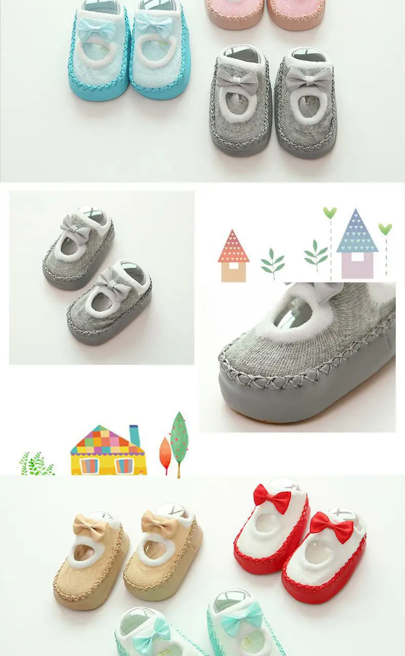 2026 New Baby Socks Beige Bow Soft Sole Walking β feature 6