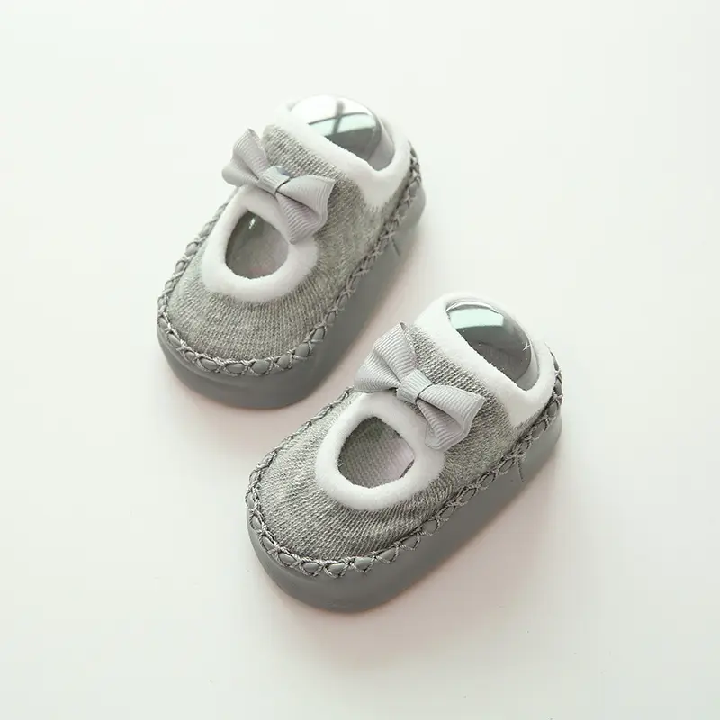 2026 New Baby Socks Beige Bow Soft Sole Walking - Image 4