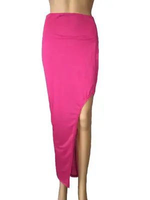 Side-Sleeve Leg Skirt for Women Maroon Slim Fit