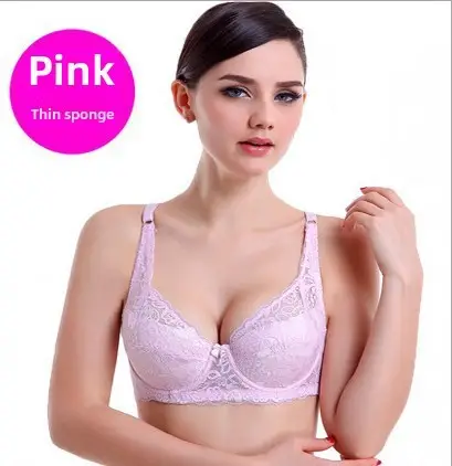 (Without steel ring) thin large size big chest small bra full cup without sponge bra sexy underwear women