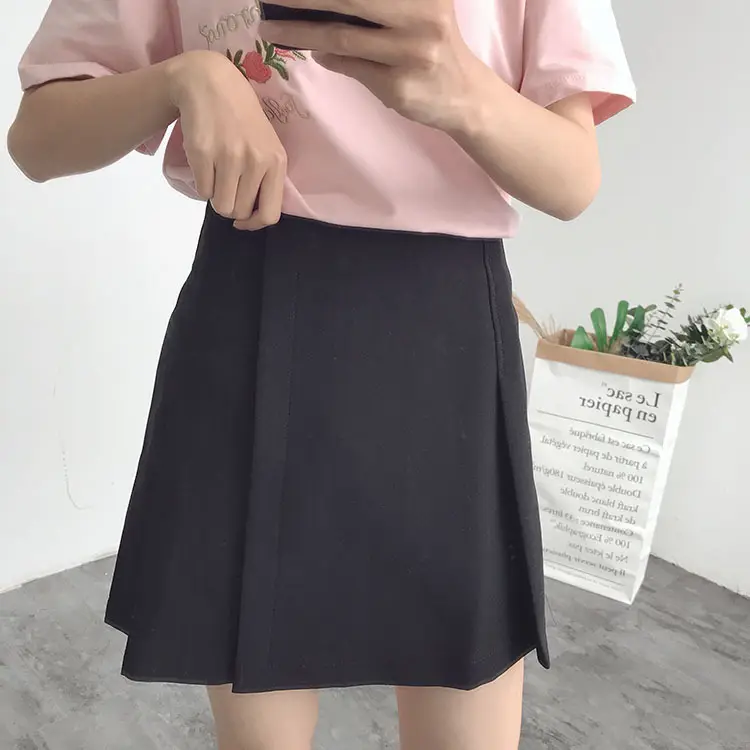 Women Pleated A Skirt Brown 2018 Spring Summer - Image 7
