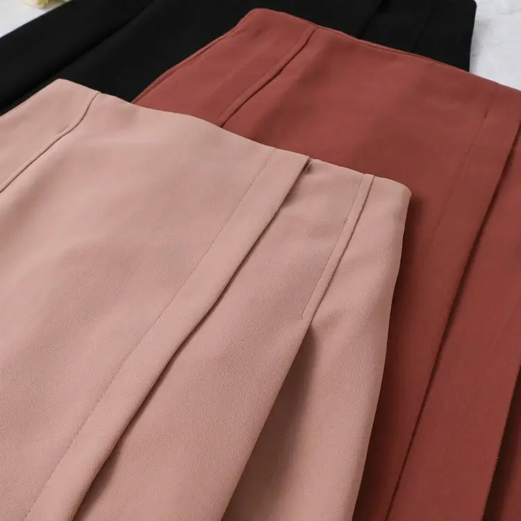 Women Pleated A Skirt Brown 2018 Spring Summer - Image 8