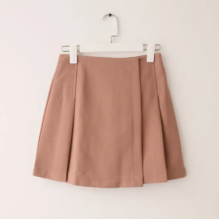 Women Pleated A Skirt Brown 2018 Spring Summer - Image 2