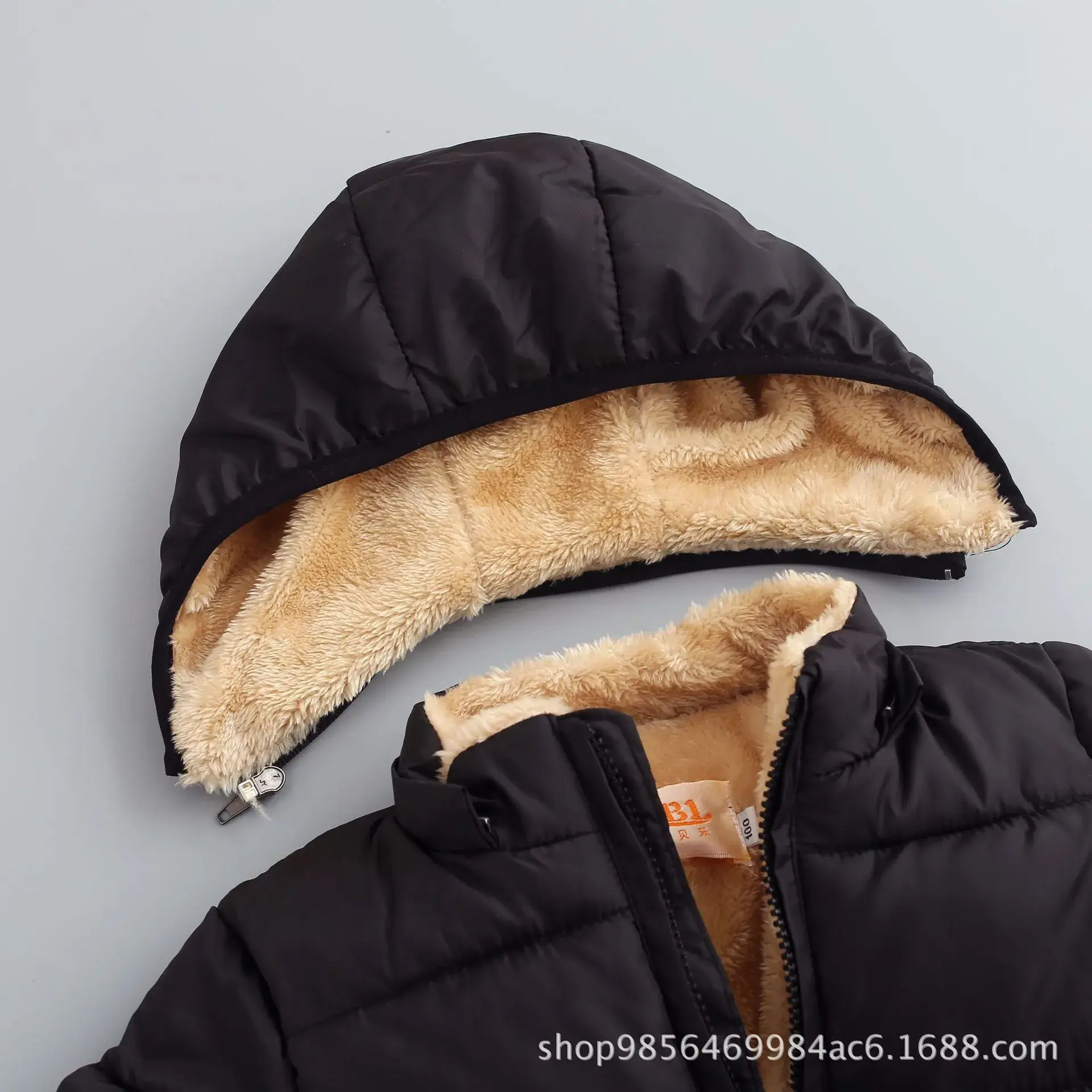 Red Hooded Puffer Jacket for Boys Girls Winter Warm