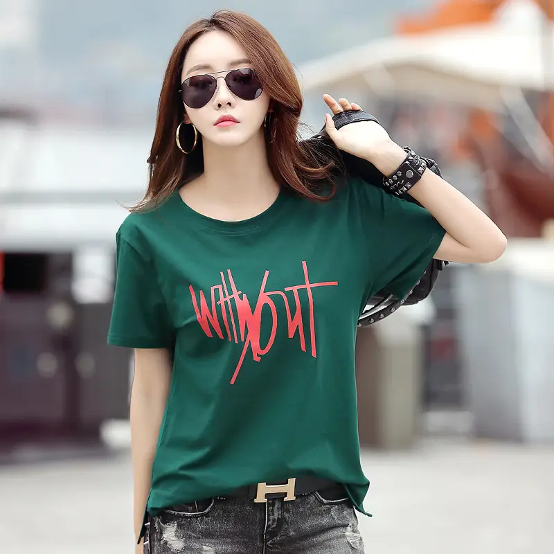 Korean Printed Women's T-Shirt Loose Large Size Export Supply - Image 8