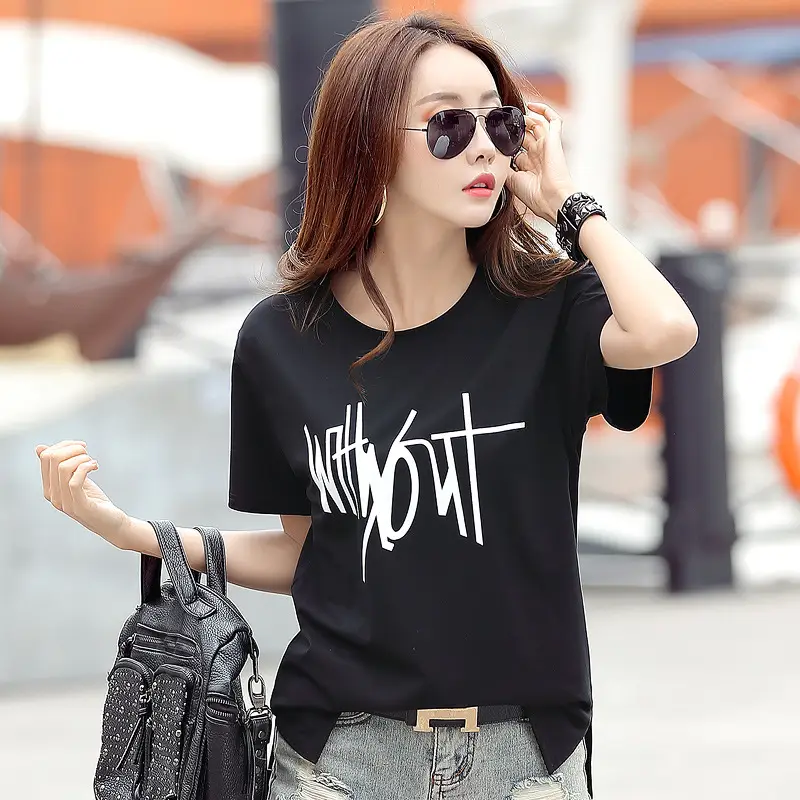 Korean Printed Women's T-Shirt Loose Large Size Export Supply - Image 9
