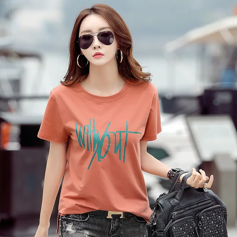 Korean Printed Women's T-Shirt Loose Large Size Export Supply - Image 4