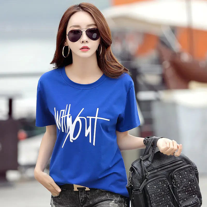 Korean Printed Women's T-Shirt Loose Large Size Export Supply - Image 5