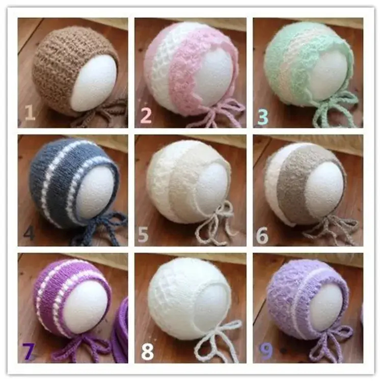 Crocheted Baby Hats for Newborns - 9 Colors