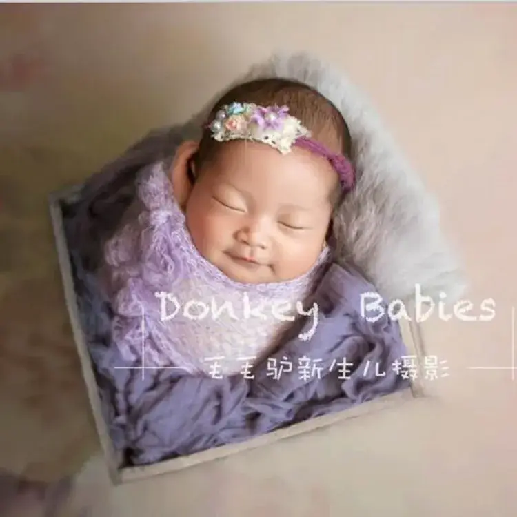 Newborn Baby Hair Band with Floral Embroidery - Image 38