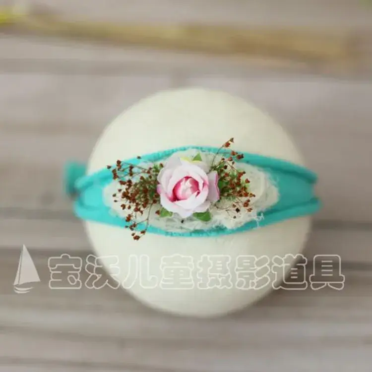 Newborn Baby Hair Band with Floral Embroidery - Image 10