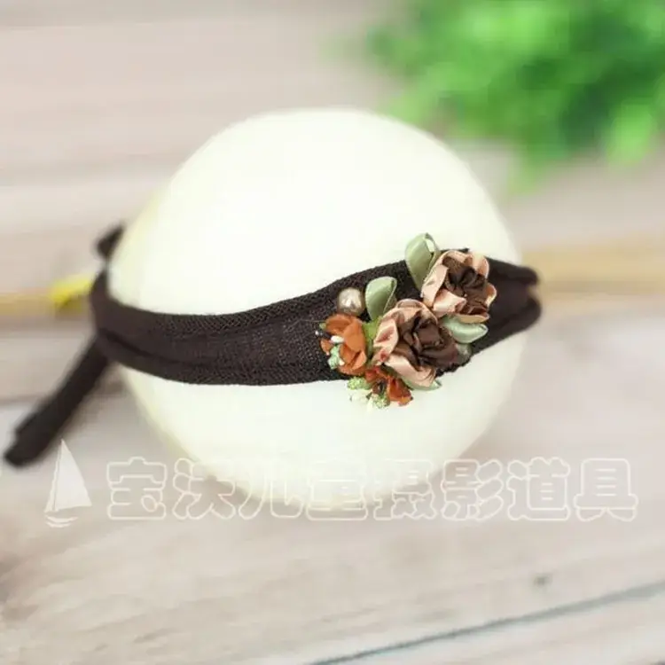 Newborn Baby Hair Band with Floral Embroidery - Image 12