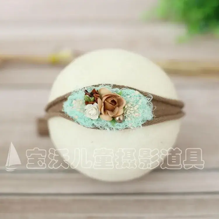 Newborn Baby Hair Band with Floral Embroidery - Image 16