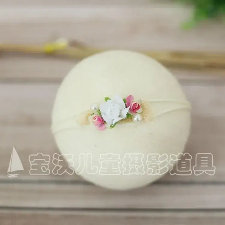 Newborn Baby Hair Band with Floral Embroidery - Image 18