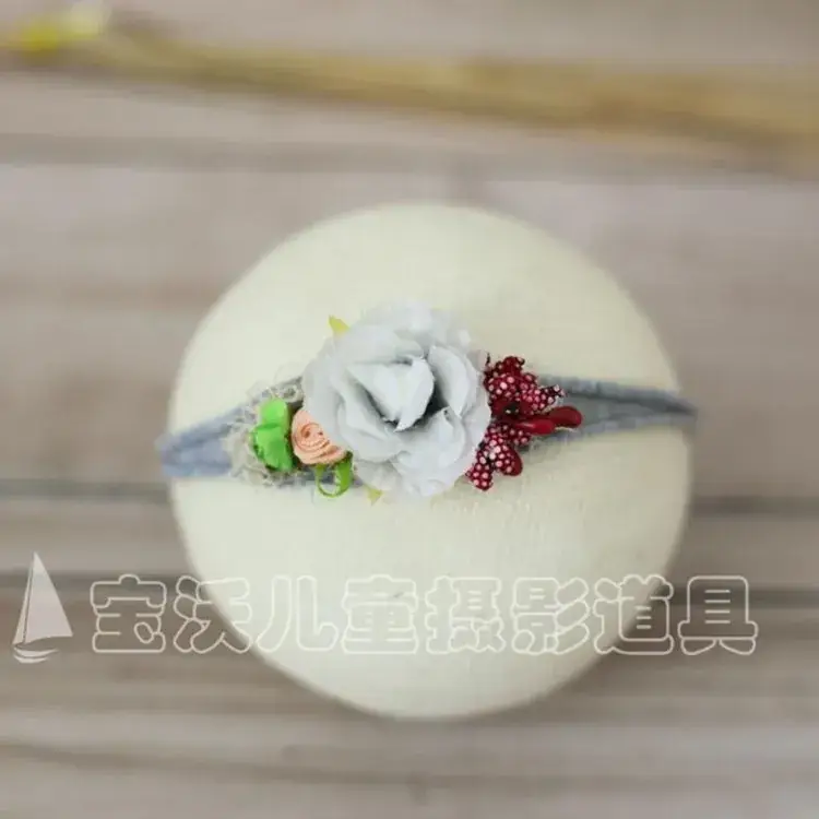 Newborn Baby Hair Band with Floral Embroidery - Image 19