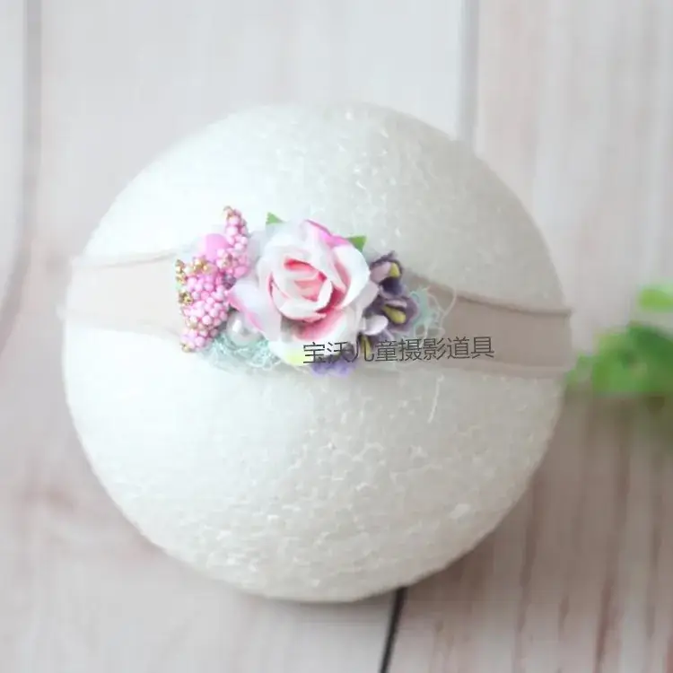 Newborn Baby Hair Band with Floral Embroidery - Image 23