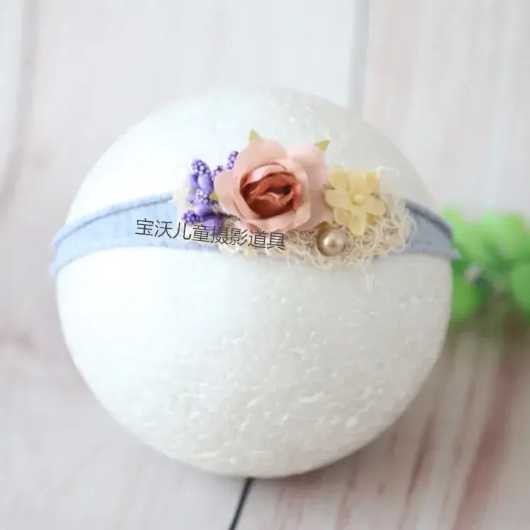 Newborn Baby Hair Band with Floral Embroidery - Image 26