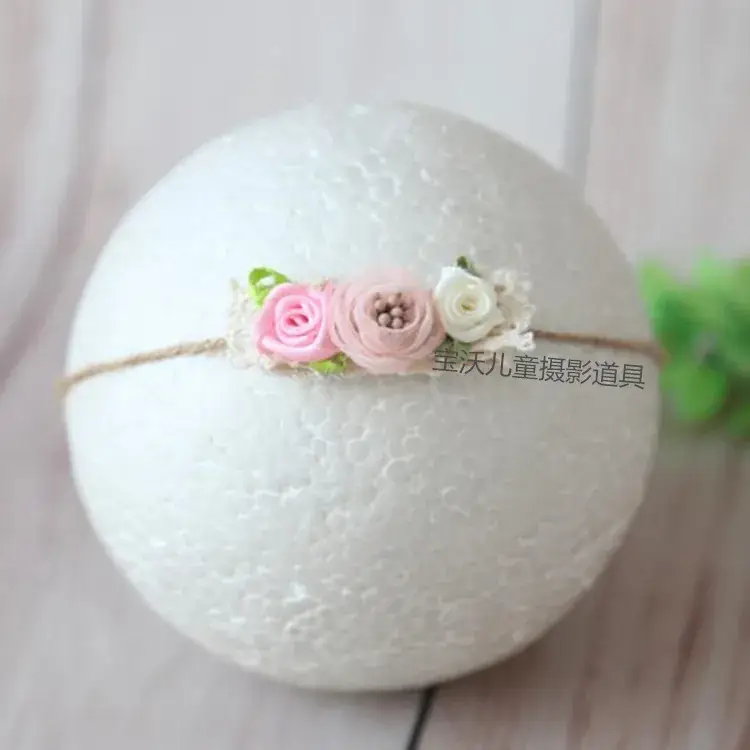 Newborn Baby Hair Band with Floral Embroidery - Image 28