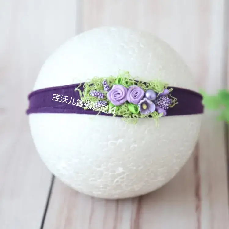 Newborn Baby Hair Band with Floral Embroidery - Image 29
