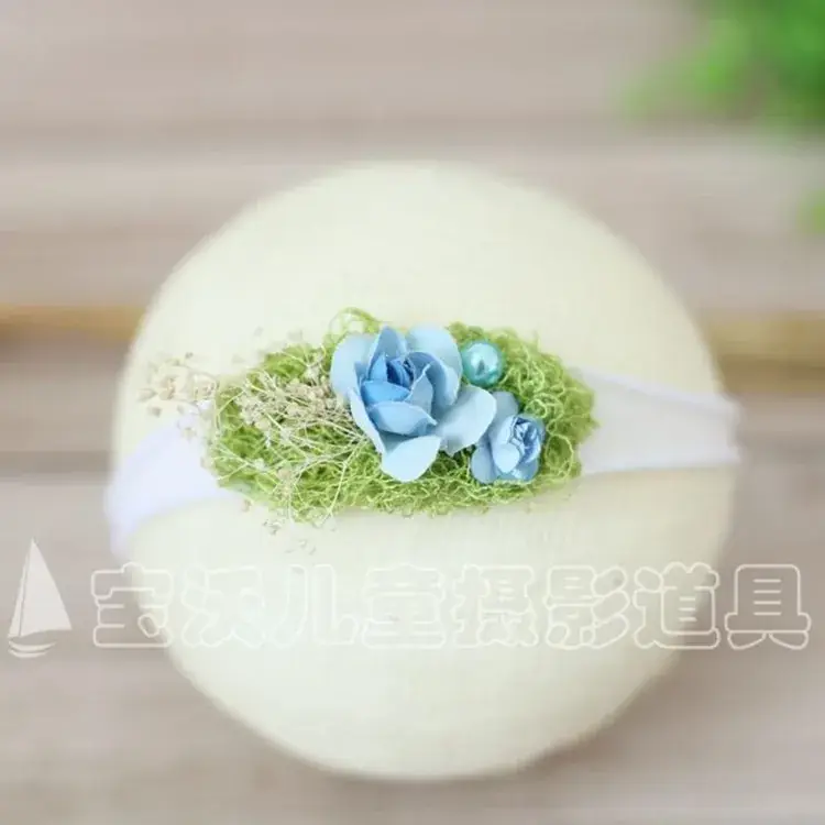 Newborn Baby Hair Band with Floral Embroidery - Image 3