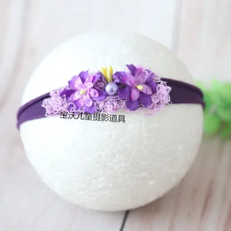Newborn Baby Hair Band with Floral Embroidery - Image 34