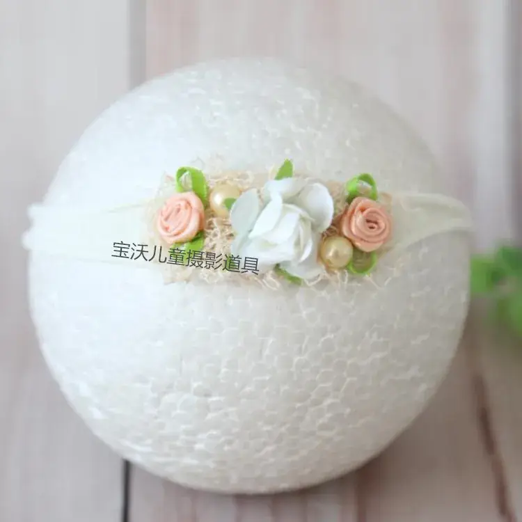 Newborn Baby Hair Band with Floral Embroidery - Image 35