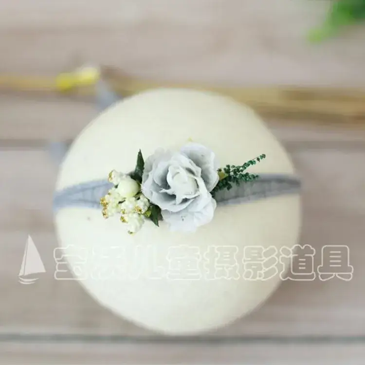 Newborn Baby Hair Band with Floral Embroidery - Image 4