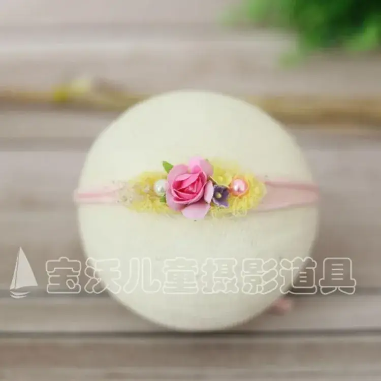 Newborn Baby Hair Band with Floral Embroidery - Image 5