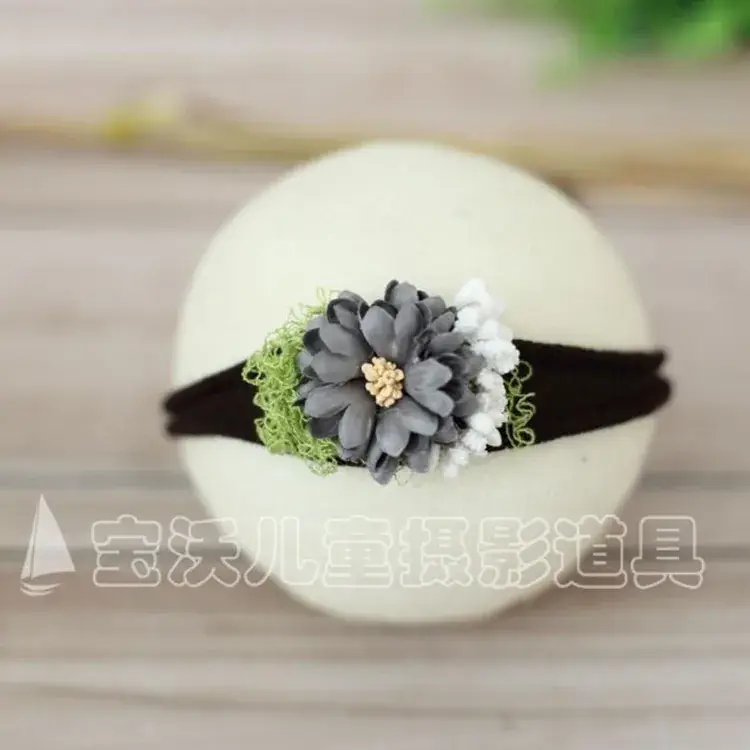 Newborn Baby Hair Band with Floral Embroidery - Image 8