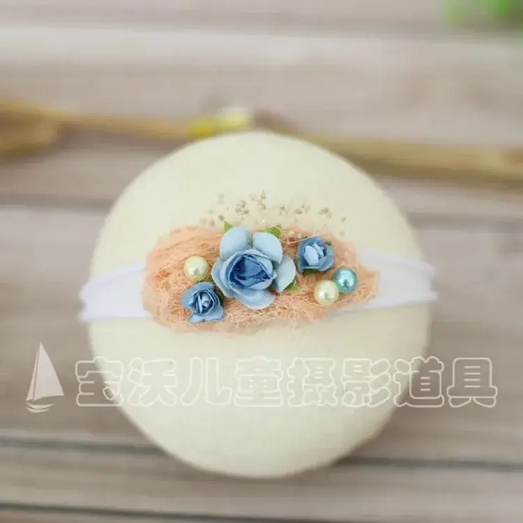 Newborn Baby Hair Band with Floral Embroidery - Image 9