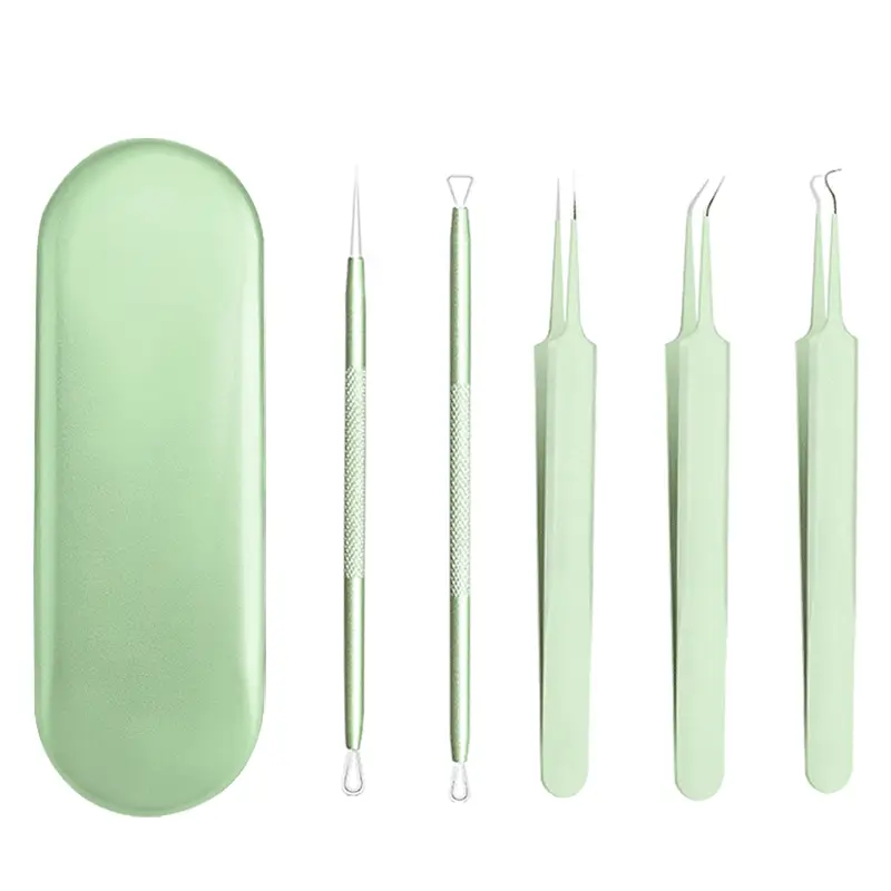 5-Piece Acne Clip & Needle Set for Blackhead Removal