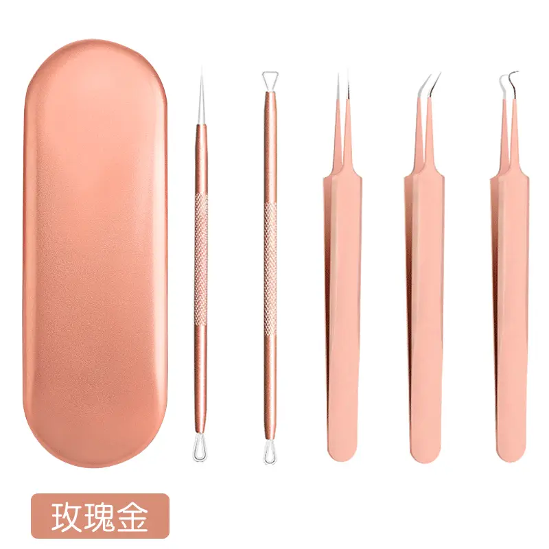 5-Piece Acne Clip & Needle Set for Blackhead Removal
