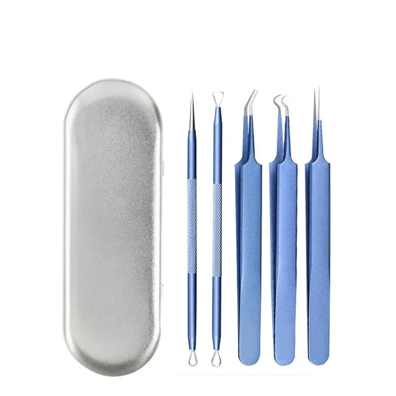 5-Piece Acne Clip & Needle Set for Blackhead Removal