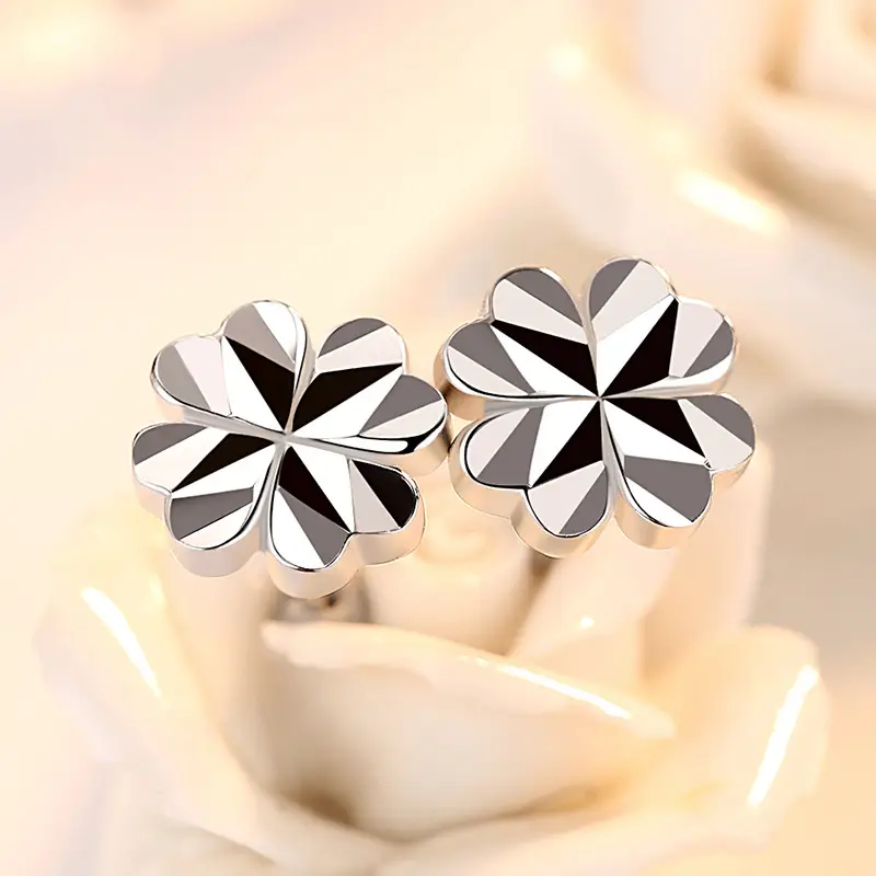 Silver Flower Earrings for Women Wholesale - Image 2