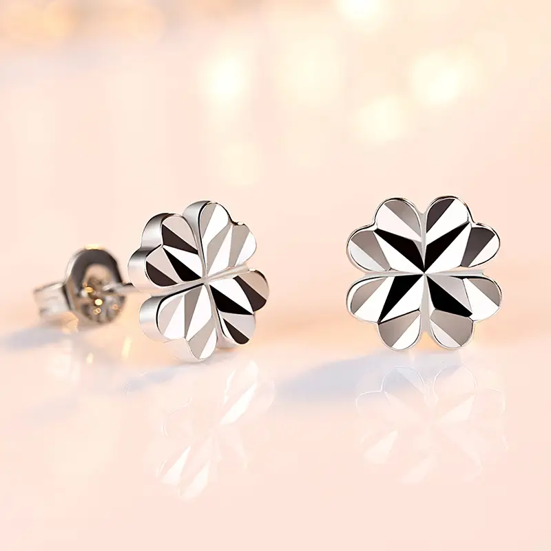 Silver Flower Earrings for Women Wholesale - Image 3