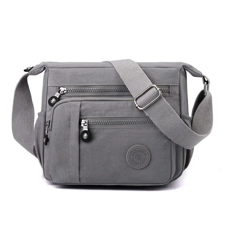 Navy Nylon Diagonal Shoulder Bag for Women - Image 11