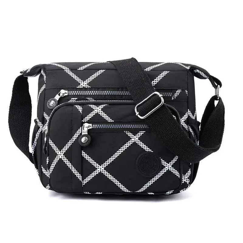 Navy Nylon Diagonal Shoulder Bag for Women - Image 4