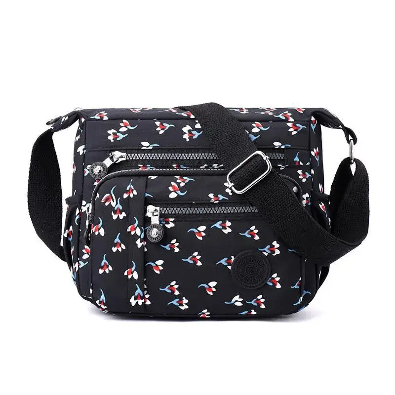 Navy Nylon Diagonal Shoulder Bag for Women - Image 6