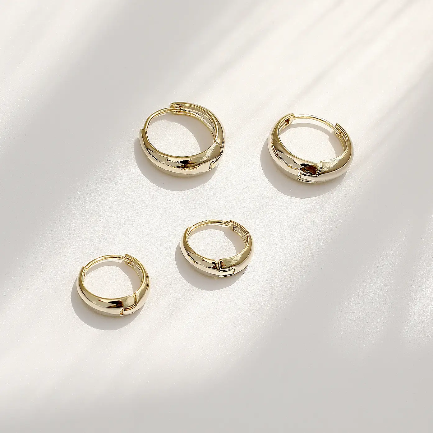 Japanese & Korean Round Gold Plated Earrings for Women